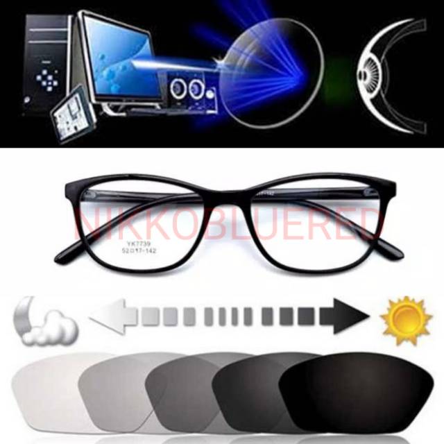 Kacamata 7739, Gratis Lensa Photocromik,Gratis Lensa Blueray