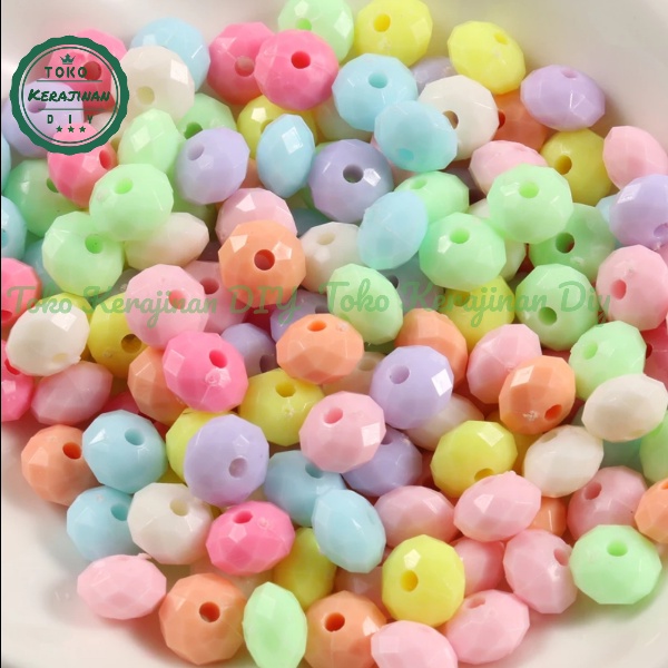 [ 120 Pcs ] Manik Kristal Bakpau 8mm Mote Bakpau Pastel Bahan Meronce