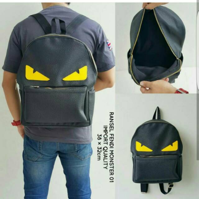 TAS RANSEL FENDI MONSTER BLACK 01