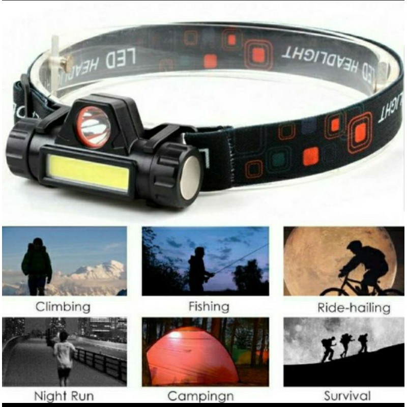 Senter kepala mini headlamp led