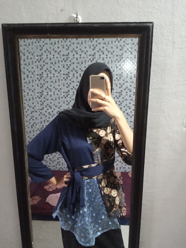 Baju Batik Wanita Modern Monalis Koa Genes M,l,xl Asli Pekalongan