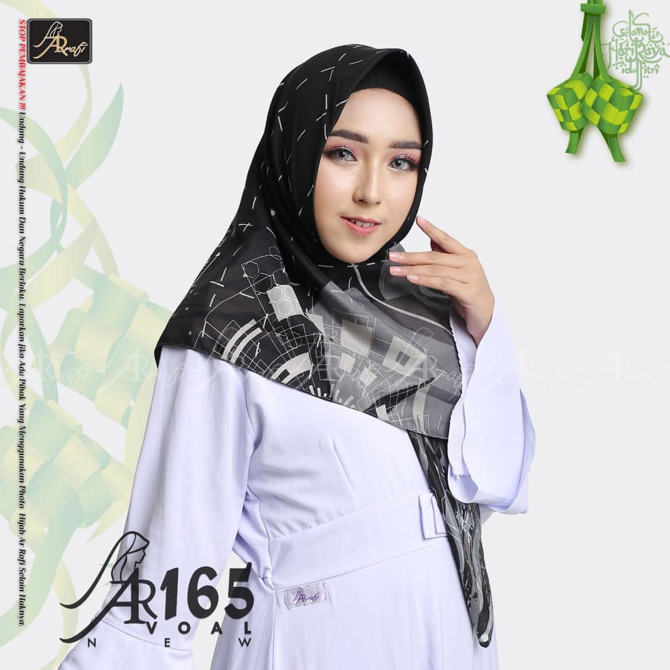 AR 165 Segi4 Motif Gear (Original Hijab Ar Rafi)