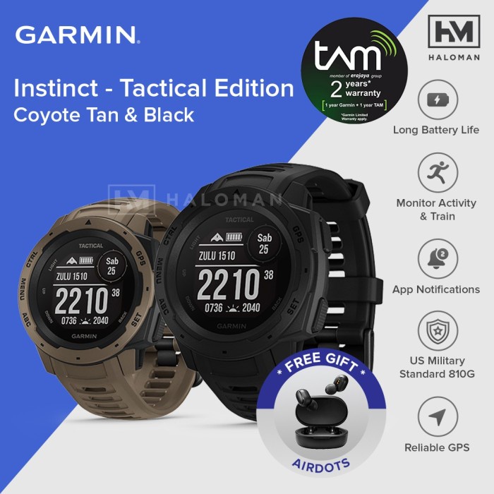 Garmin Instinct Tactical Smart Watch - Garansi Resmi TAM