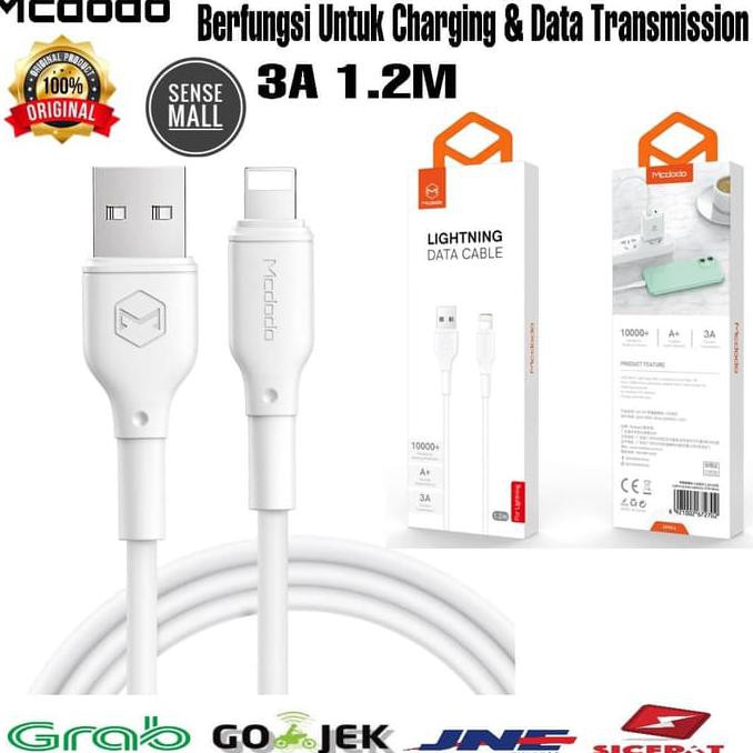 CABLE MCDODO USB LIGHTNING CA-7270 FAST CHARGING 3A 1.2M ORIGINAL - Putih