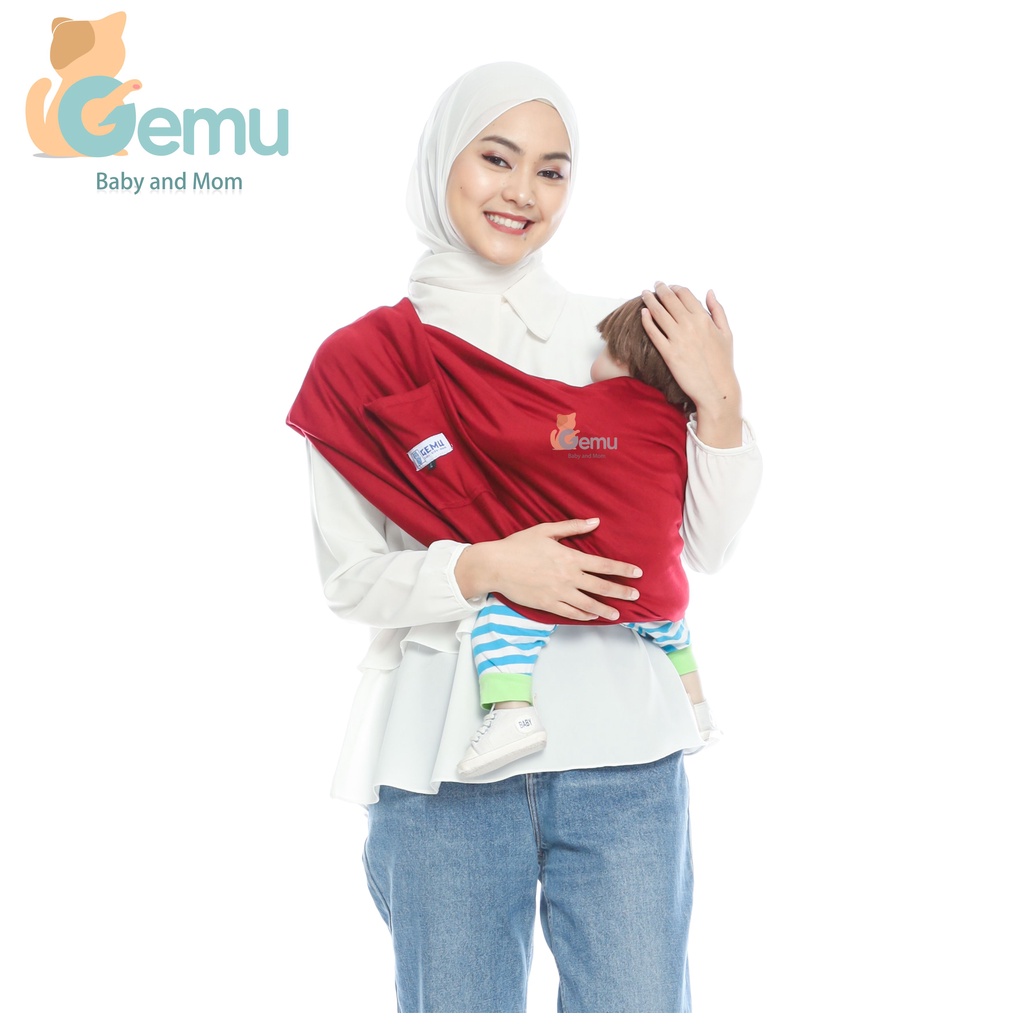 Geos Gendongan Bayi Samping Kaos Instan Polos Premium GEMU