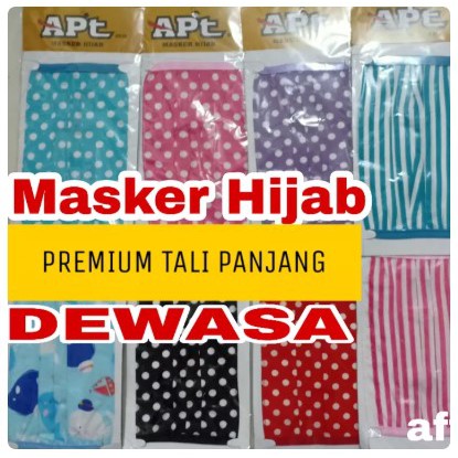 Masker Kain Hijab Tali Panjang Premium - Masker Kain Premium - Masker Debu Hijab