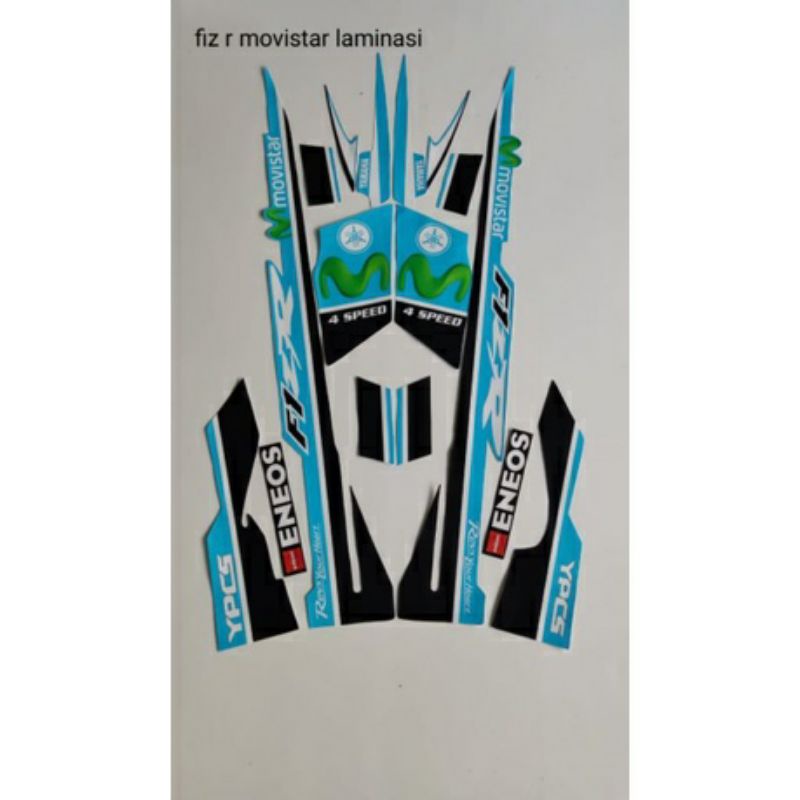 STRIPING FIZ R VARIASI MOVISTAR BIRU, striping stiker yamaha fiz r variasi terbaik