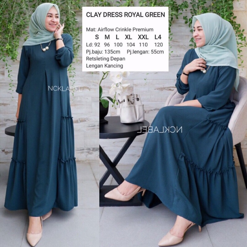 CLAY DRESS RESTOK BY NCK LABEL /  gamis new ncklabel