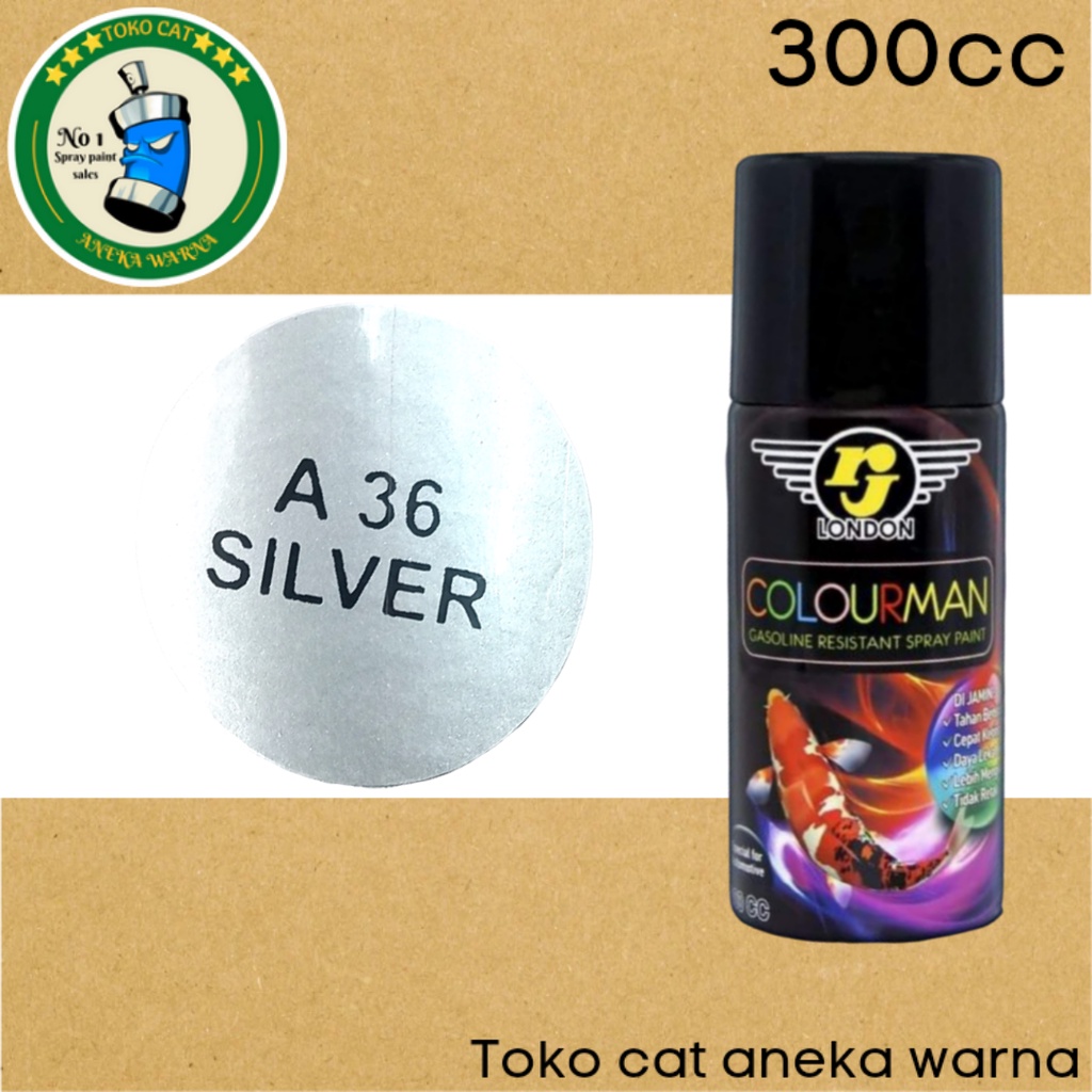 cat semprot 300ml colourman silver tahan bensin rj london spray paint pilok pilox