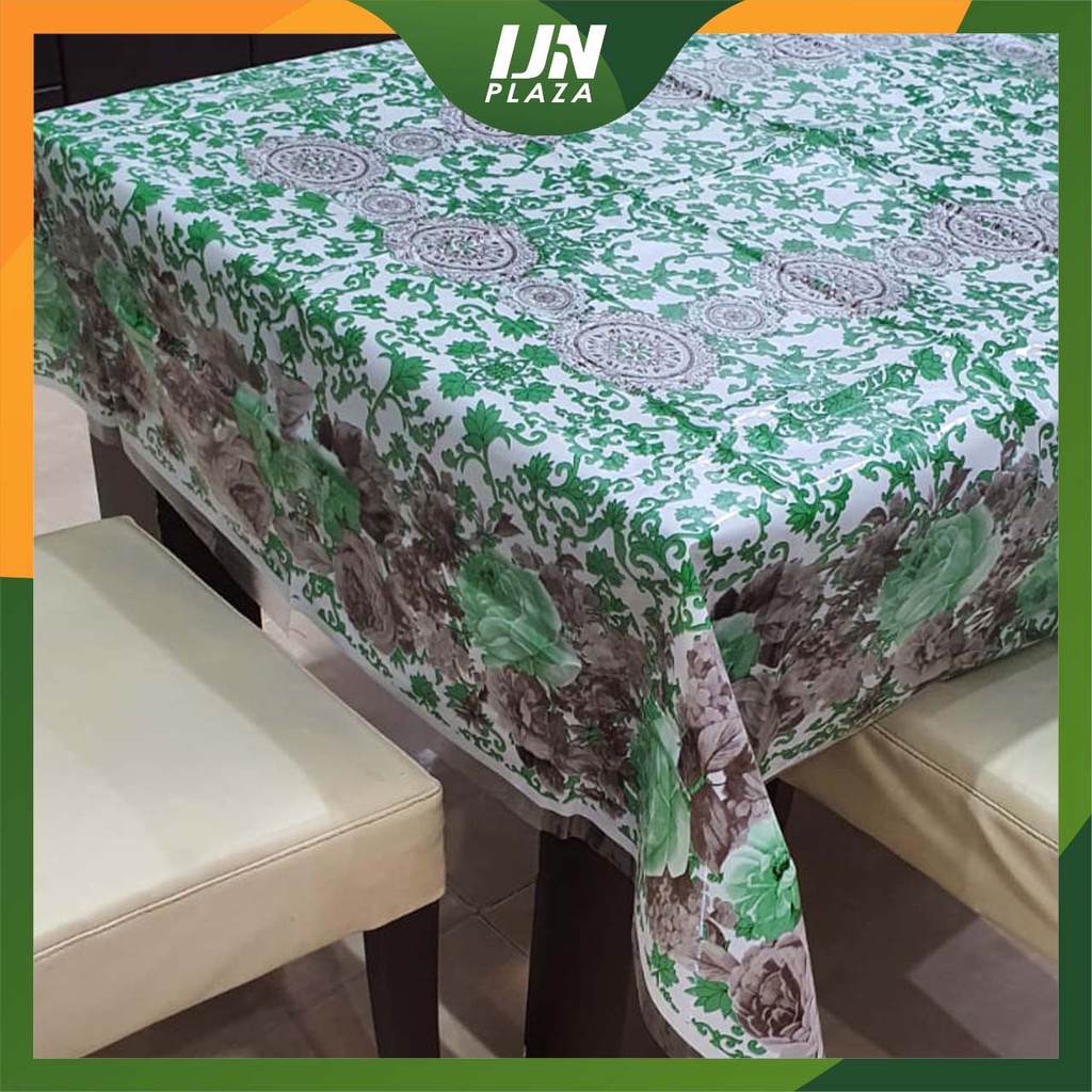 ❤ IJN ❤ Taplak Meja Bahan Mika Plastik Taplak Meja Makan Motif ukuran 137x180 Cm