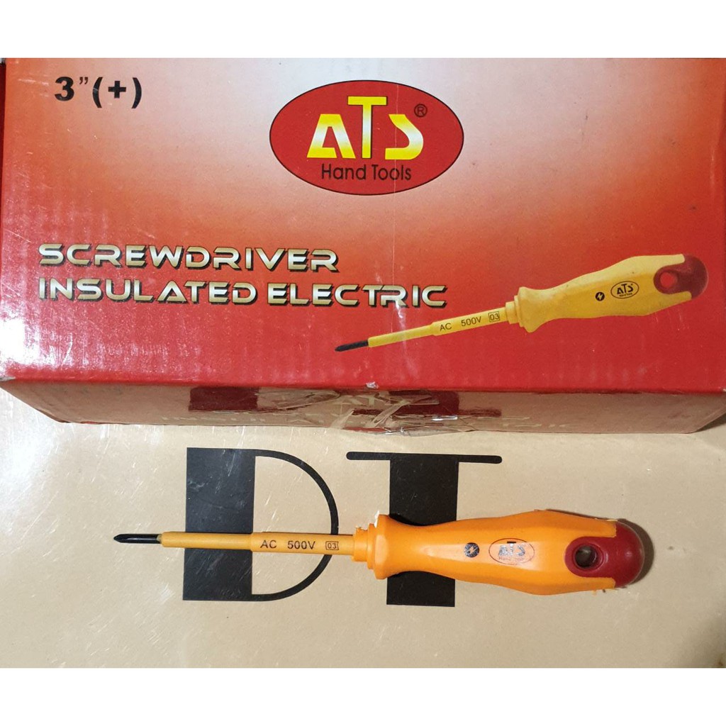 Obeng Elektrik ATS 3in + Obeng Listrik Karet Magnet 3 Plus Insulated Electric Screwdriver 3&quot;