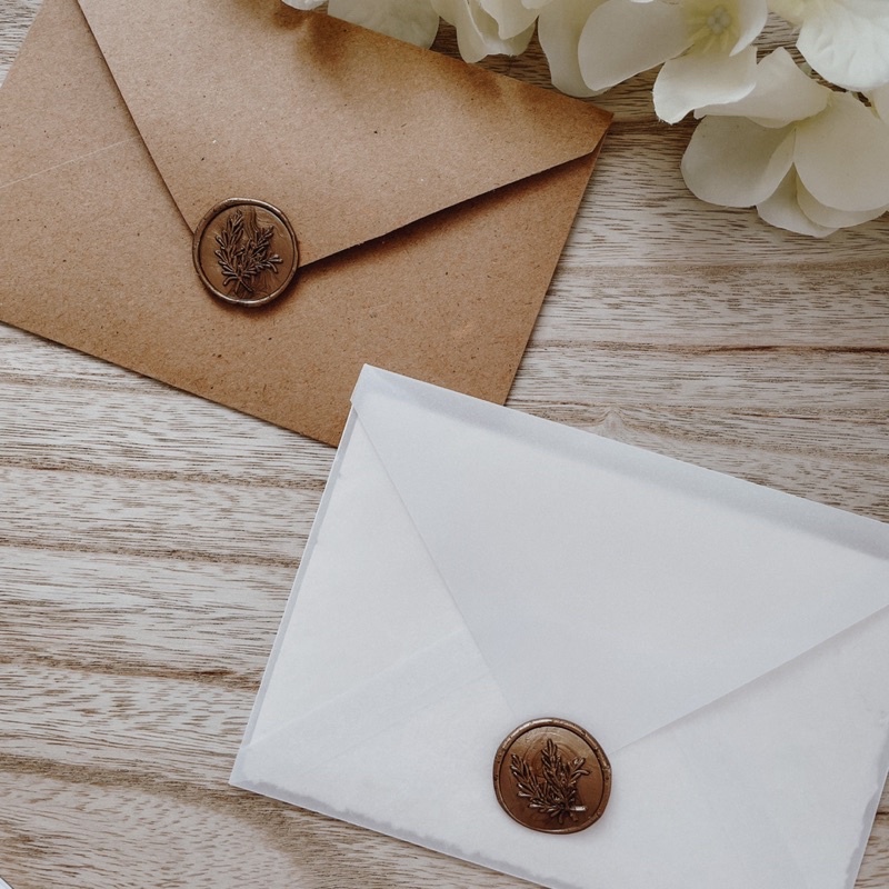 

Kartu Ucapan Kertas Daur Ulang Recycle Paper Amplop Envelope Rustic Vintage Vellum Envelope Amplop Kalkir Wax Stamp Stempel Lilin untuk Birthday, Anniv, Bridesmaid
