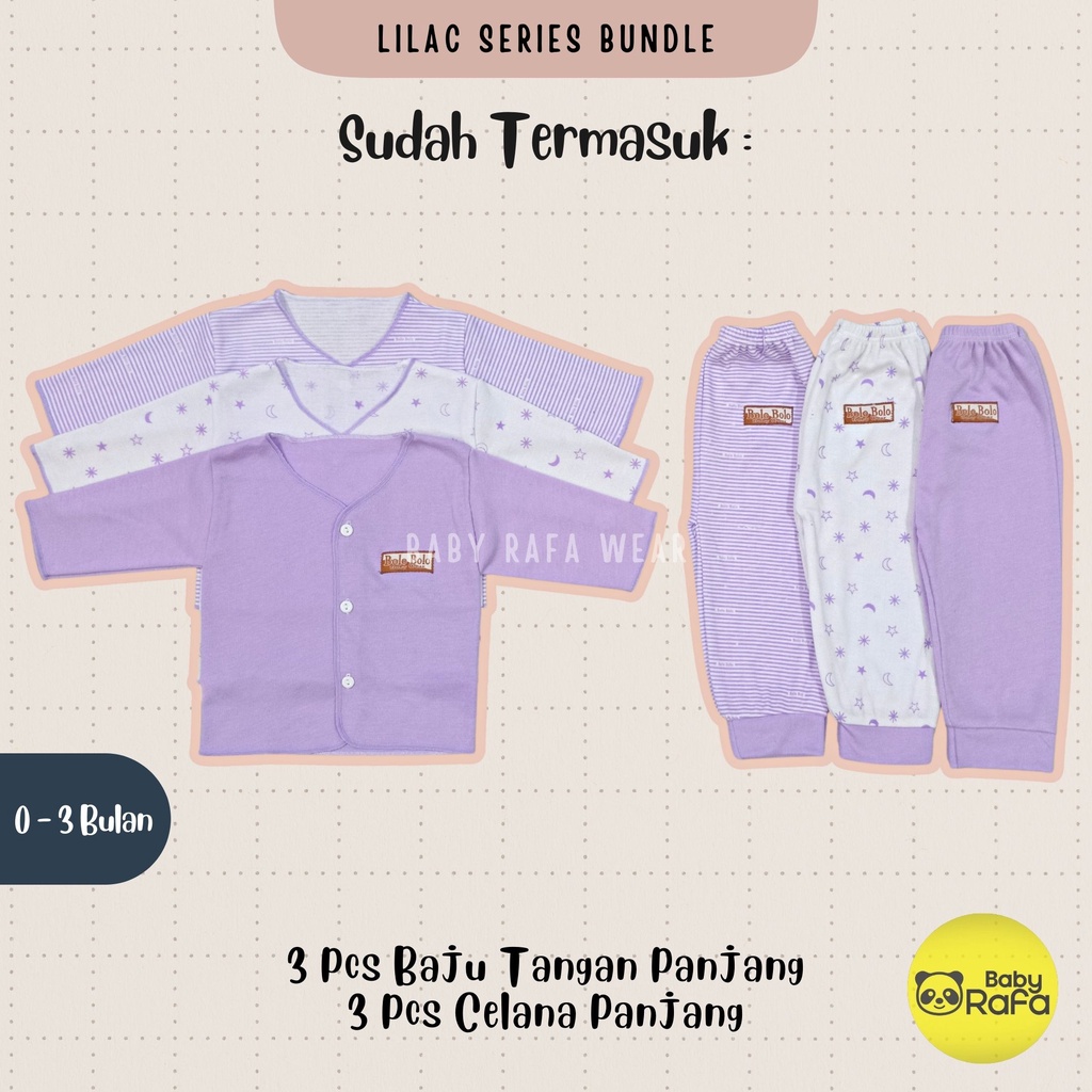 Serian Lilac - 18 PCS Paket Lahiran Setelan Baju Bayi Celana Bayi Baru Lahir Gift Set Baby merk SNI Bolo - Bolo LILAC SERIES