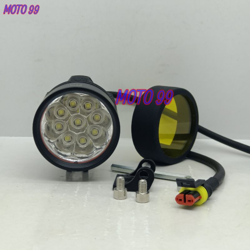 Lampu Tembak Sorot LED Cree 9 Mata L9X Cree Work Light Free Lensa Kuning