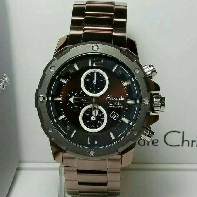 Super Sale JAM TANGAN ALEXANDRE CHRISTIE AC6410 MC / AC 6410 MAN BROWN Ready Stock