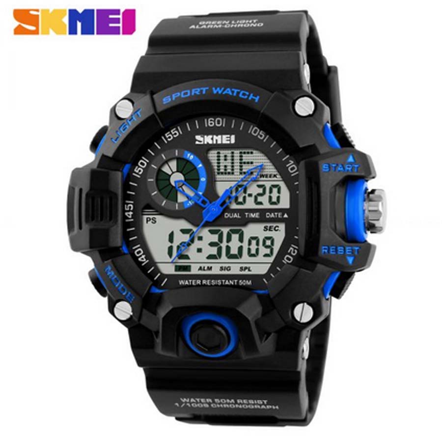 Jam Tangan Pria 1029  Digital Analog Olahraga Sport Anti Air  - Waterproof LED Watch