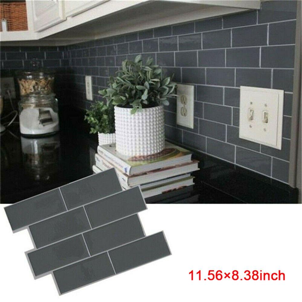 Populer Stiker Dinding Dapur Kamar Mandi Subway Tile 3D Self Adhesive Decal