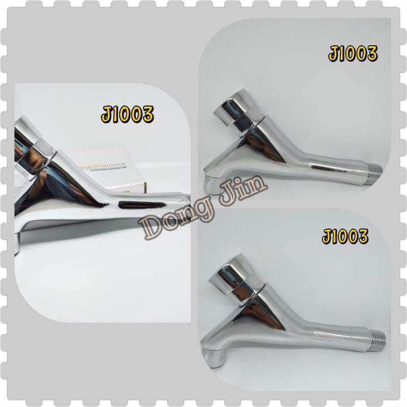 Kran Wastafel Push On bentuk unik bahan Kuningan J1003