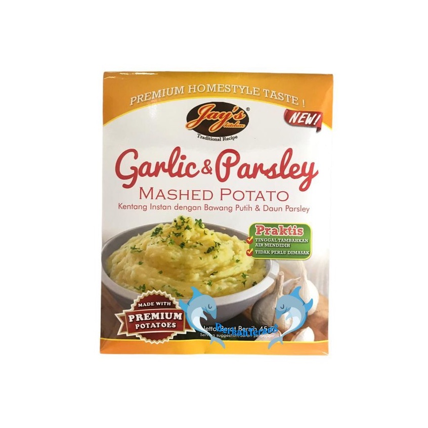 

Jay's / Jays Mashed Potato Garlic & Parsley / Praktis Siap Masak 45gr