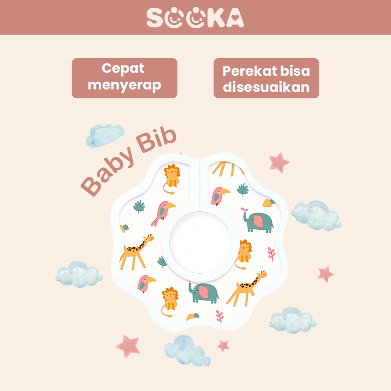 SOOKA Handuk BIB Slabber Non Woven Fabric Quality / Celemek Slabber Bayi Kartun Lucu SK-ECA1053