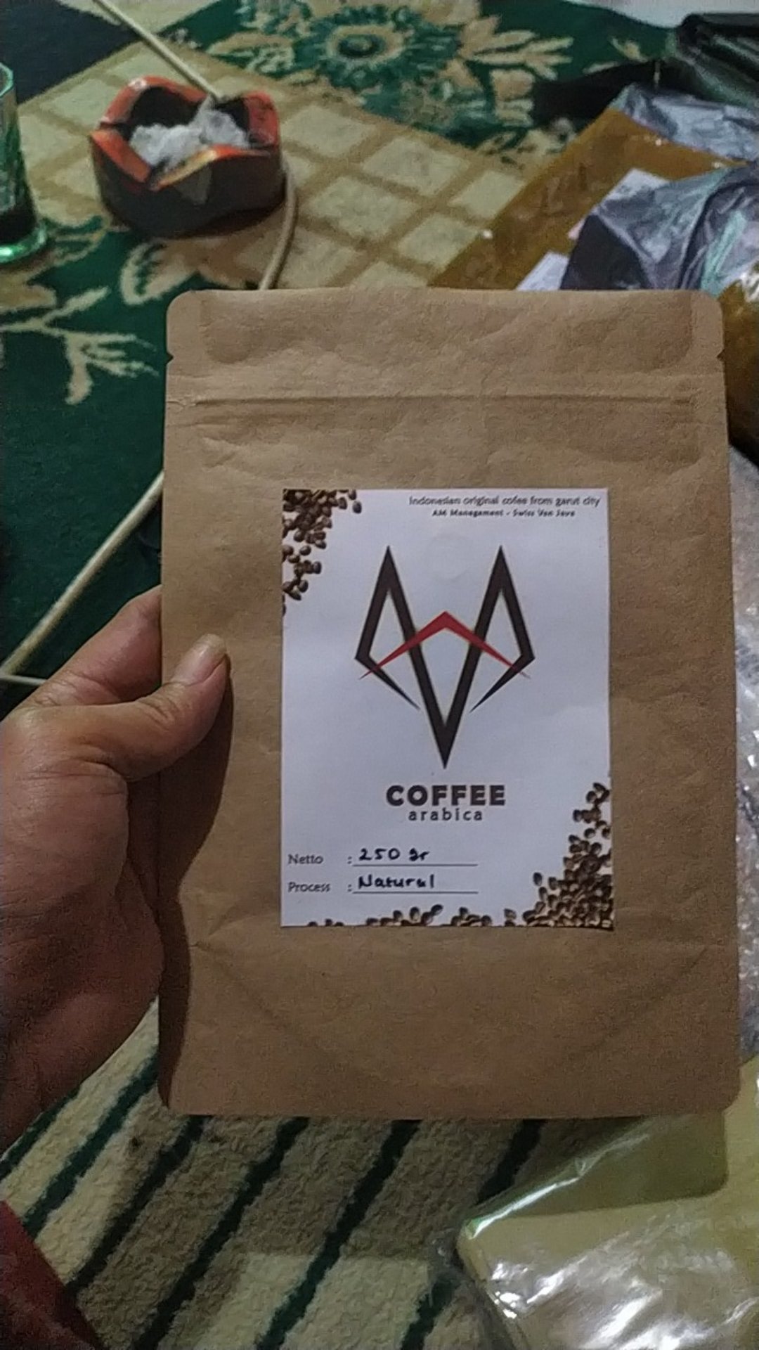 Standing Pouch Kraft Paper 250gr Kopi (16x23cm) Zipper Dan Valve - 50 Pcs
