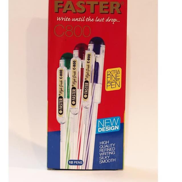 

PALING HOT!! (osw-491) Faster Ballpoint /Pulpen C800 , 0.7mm isi 12 pcs- Black