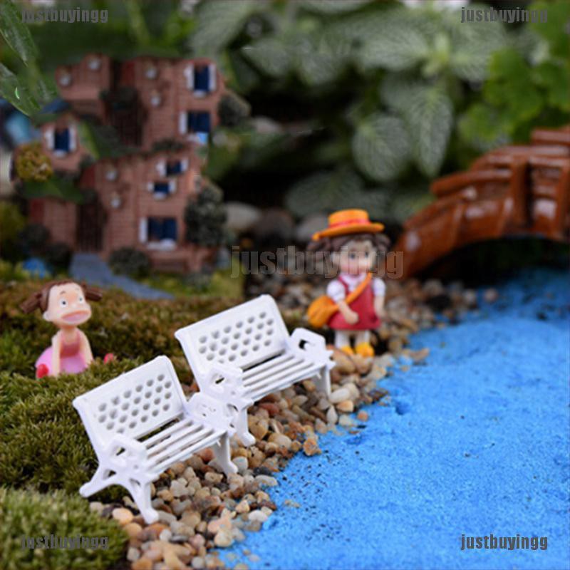 JB✪ 1/5pcs Garden Ornament Miniature Park Seat Bench Craft Fairy Dollhouse Decor