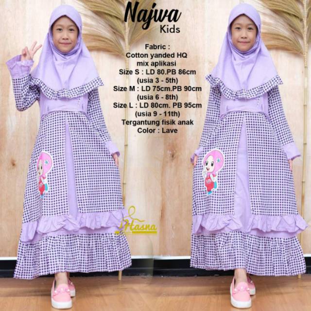 Gamis Najwa Kids free hijab