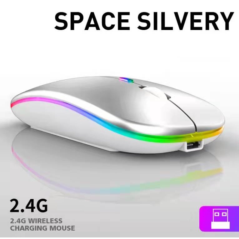 Mouse Wireless Rechargeable Gaming Silent Click nir kabel 3-Speed DPI 1600 DPI RGB LED Backlit Isi Ulang Mouse Gaming Ergono Rubber Roller Anti-slip Mouse Wireless RGB Murah Original Fantech