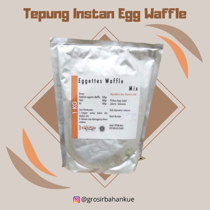 

hbt204tt Tepung Instan Eggetes Waffle Murah 1 Kg Da01D100