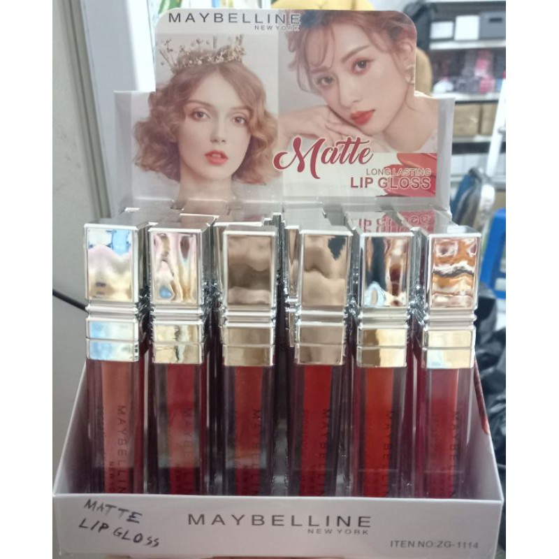 LIP GLOSS MATTE  MAYBELINE TUTUP BENING H.12PCS NO.ZG-1114