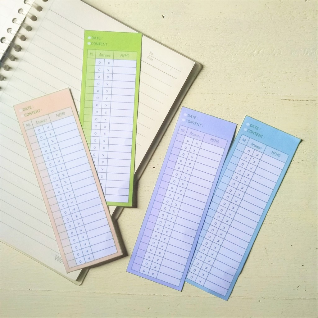 

Answer OMR Sheet OX Notes Memo Study Planner Exam Notepad Korean Memopad