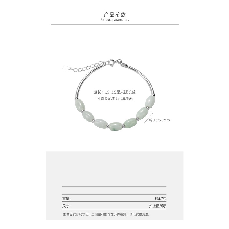 Gelang Giok Bahan Sterling Silver S925 Untuk Wanita