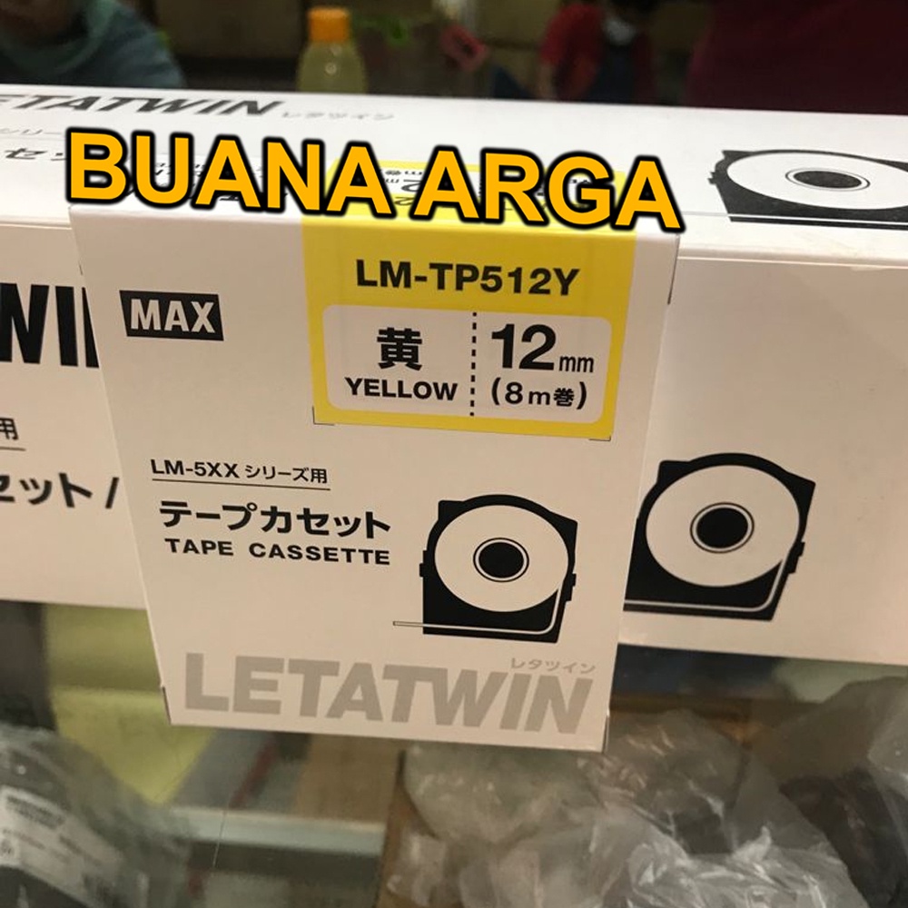 

Tape Label Letatwin Max LM-TP512 Kuning / Putih untuk LM-550A LM 512