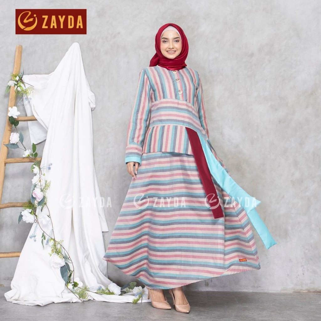 GAMIS ZAYDA ZG84 BLUE RED ORIGINAL KEKINIAN MODERN TRENDY SIMPLE DAILY ELEGANT MODIS BEST SELLER