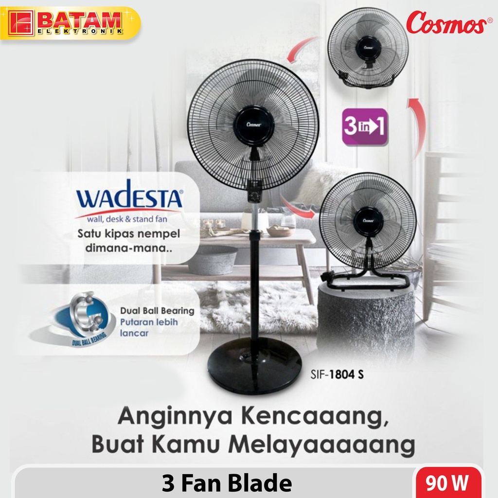 Kipas Angin Cosmos Stainless Besi 3In1 SIF 1804 SIF1804 18Inch