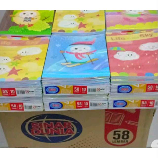 

BUKU TULIS SIDU SINAR DUNIA 58 LEMBAR 1 PAK =10 BUKU SIDU ISI 58