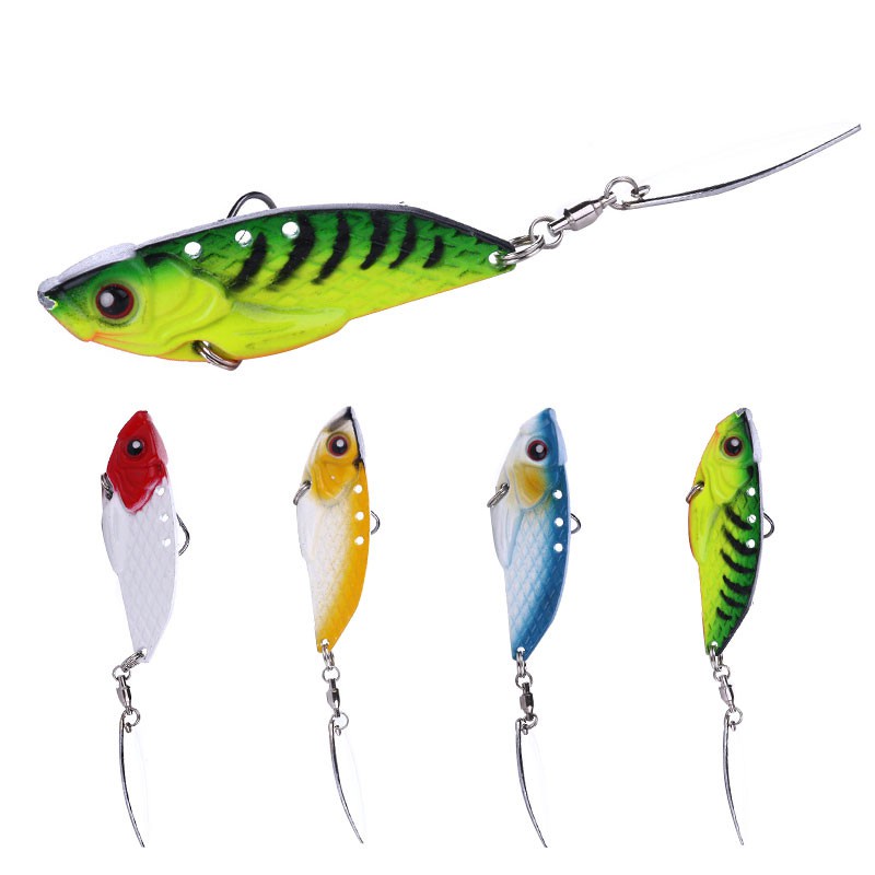 HENGJIA 4PCS/Lot Metal Spinner Fishing Lures 6cm 20g VIB Swimbait Vibrating Artificial Hard Bait with spoon Sequins Fishing Tackle