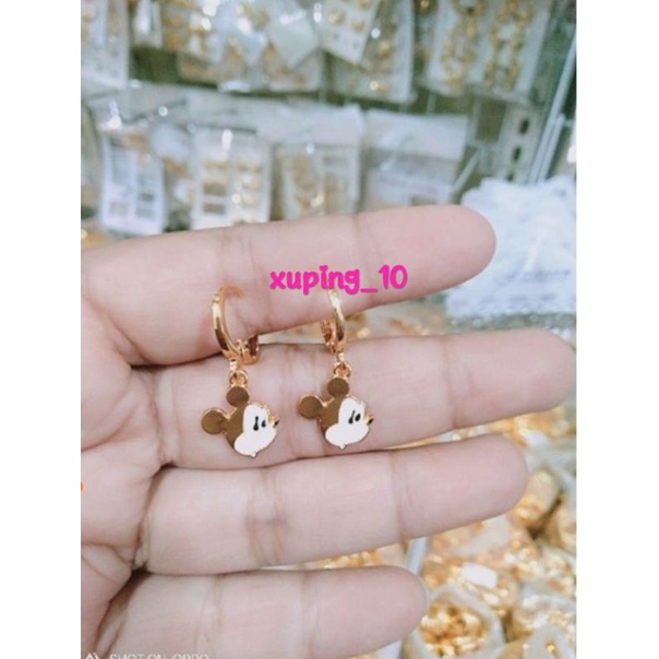 anting anak Micky mouse kepala warna gold