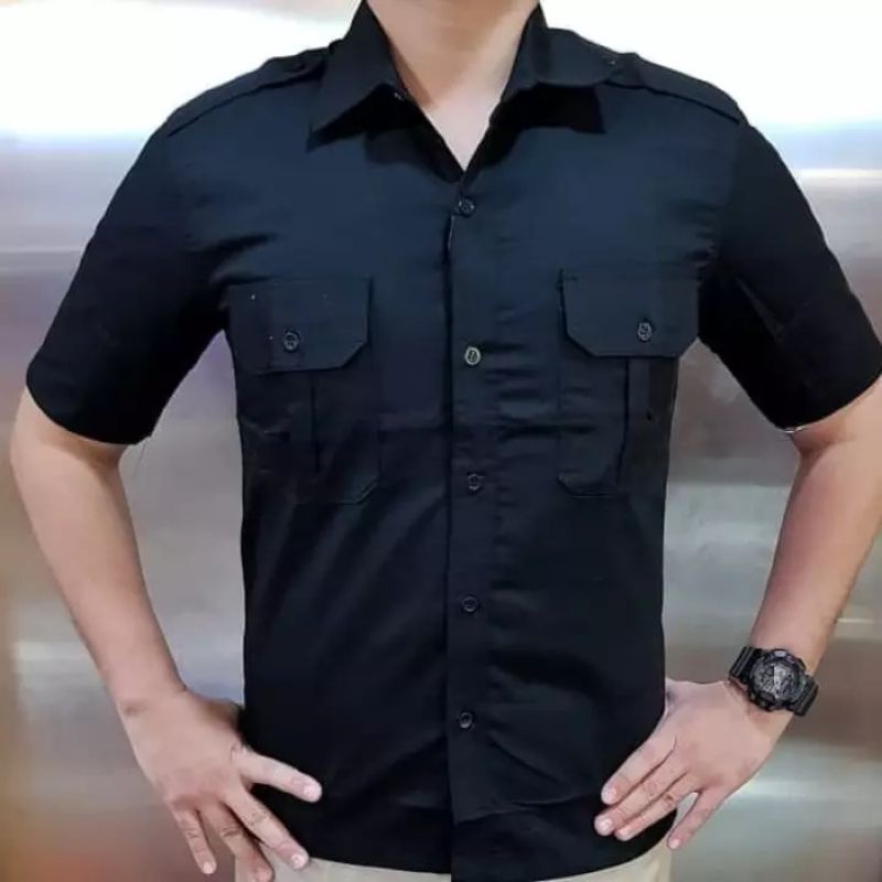 Kemeja Seragam Kerja Satpam Hitam