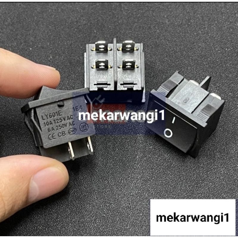 Saklar Medium 4 Pin On Off Hitam / Switch 4 Kaki Medium Hitam