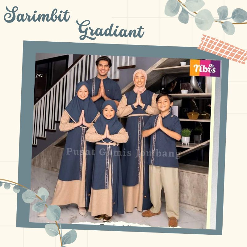 BAJU GAMIS DRESS KOKO SARIMBIT COUPLE KELUARGA NIBRAS NBRS SARIMBIT FAMSET NIBRAS GRADIANT MAROON NA