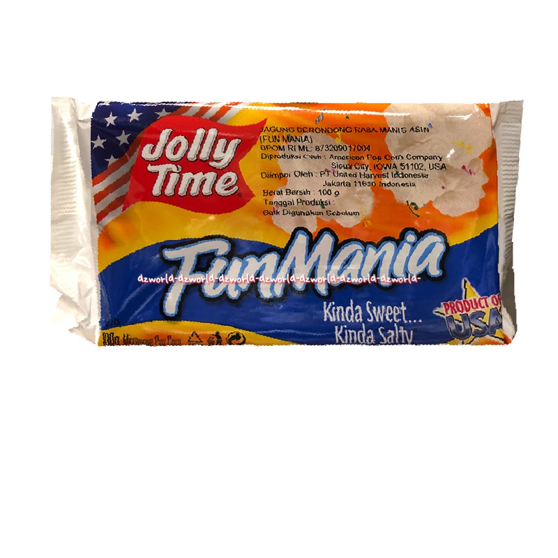 Jolly Time Popcorn 125gr FunMania Kinda Sweet Salty Mallow Magic Yummy Marshmallow Jagung Instan