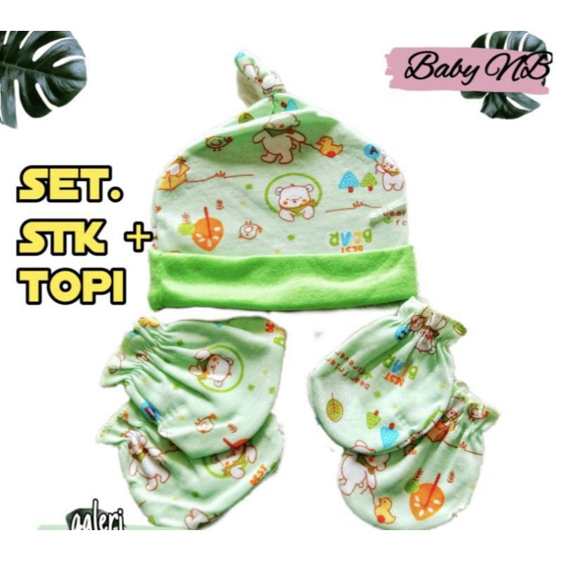 kaos kaki sarung tangan bayi / STK bayi set topi hug me