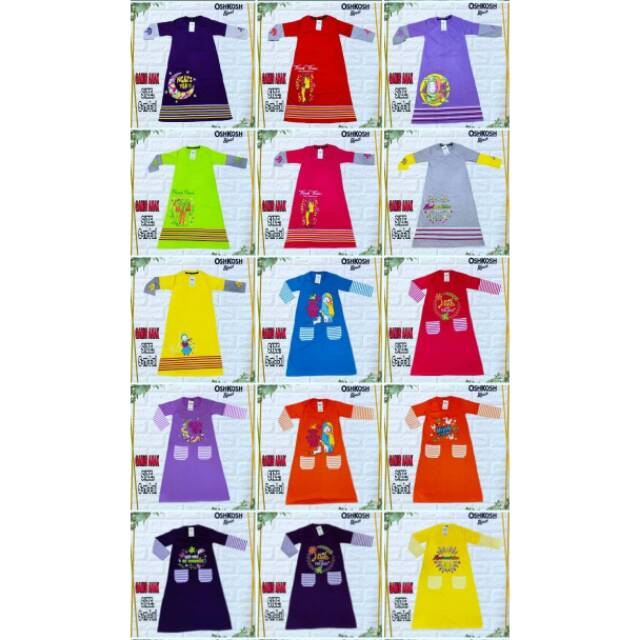 TERMURAH gamis  kaos  anak 3 7th OSHKOSH NON HIJAB 