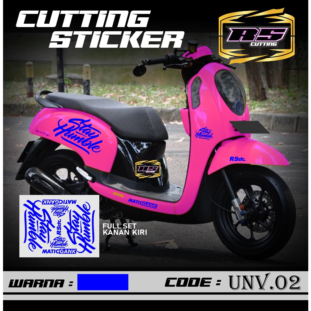 (COD) Cutting Sticker  Striping Motor Scoopy Stay Humble - Aksesoris Motor Stiker Timbul Lis Variasi