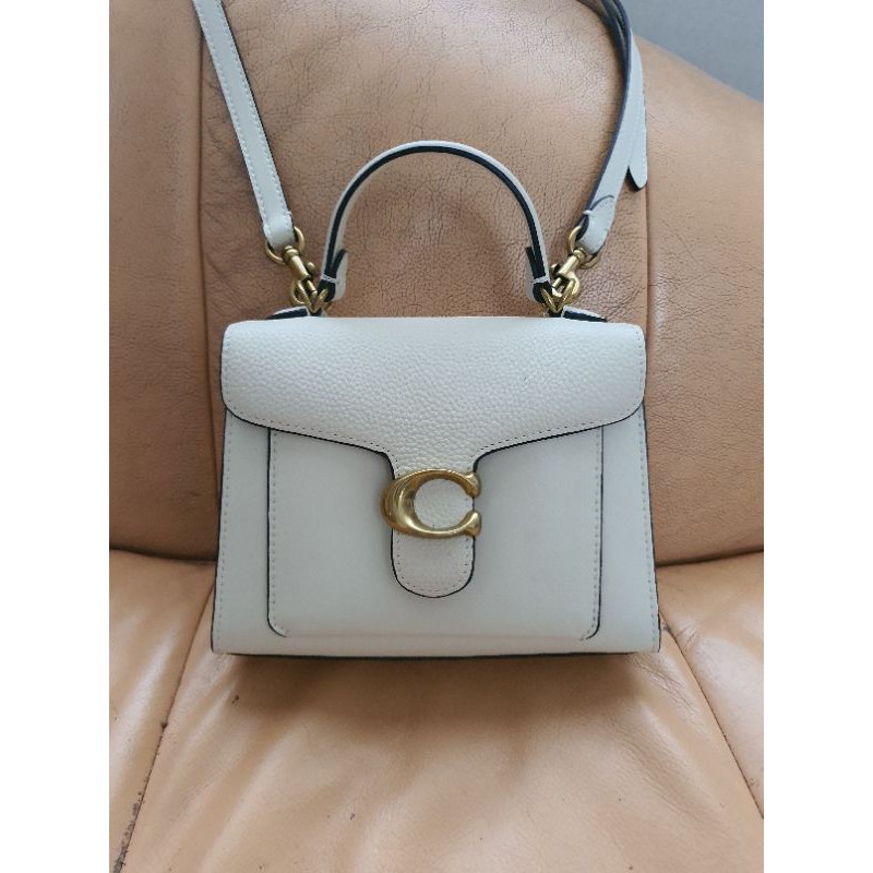 Coach Tabby Top Handle 20 in chalk white