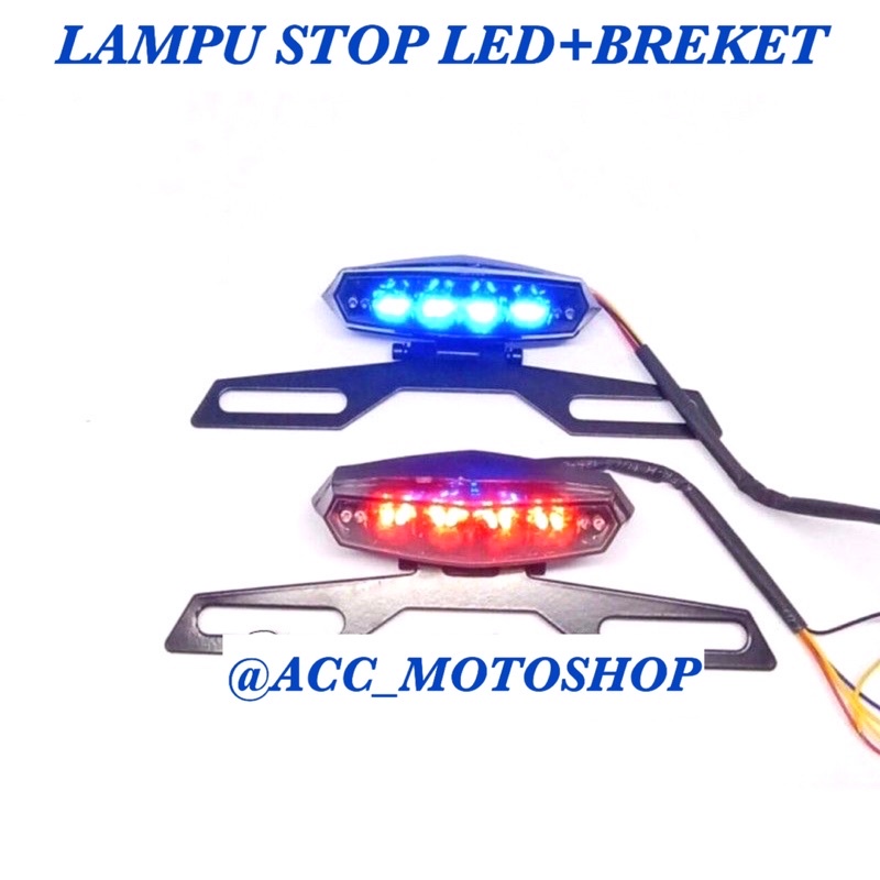 LAMPU BREKET 3 IN 1 STOP LAMP BELAKANG PLUS SEN  RXK KLX TRAIL CRF VIXION CB RXKING RX KING NEW LAMPU STOP LED + BREKET