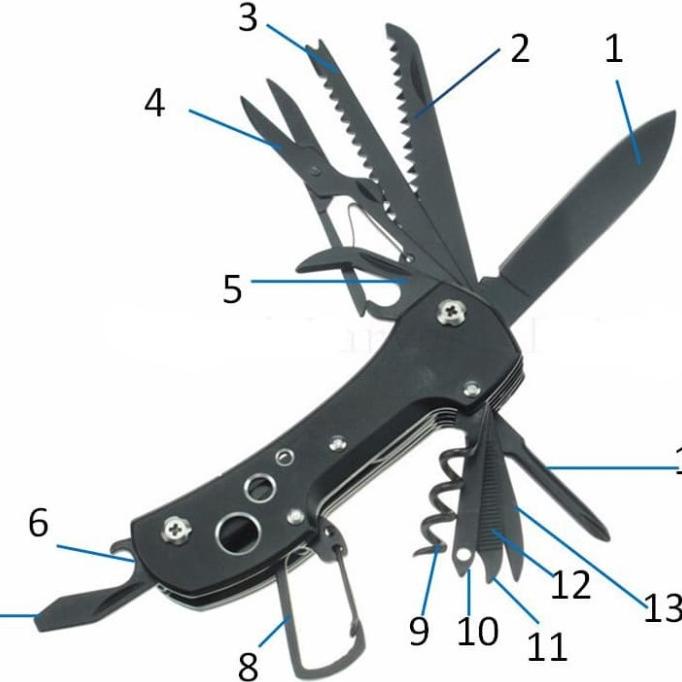 pisau lipat titanium multifunction swiss army knife Star Seller Temurah
