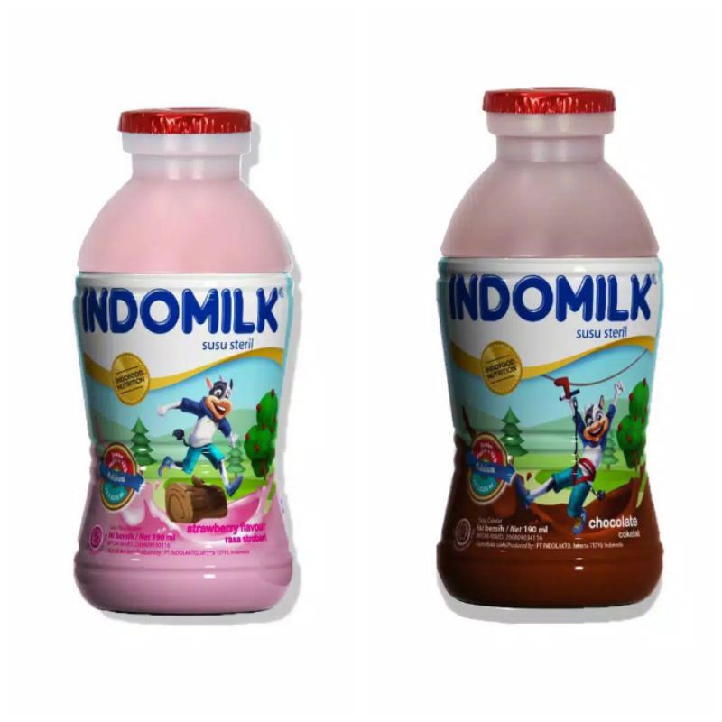 

susu steril indomilk rasa coklat strawberry